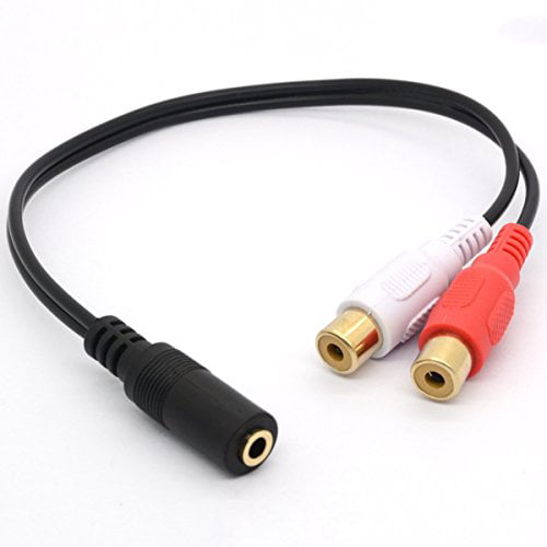 2 Pack 6 inch 3.5mm Stereo Plug to 2xRCA-M Cable GOWOS 
